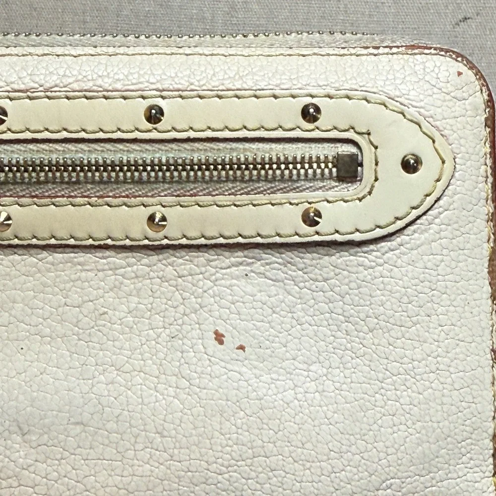 Louis Vuitton Suhali Zippy Wallet Cream White Studded Leather Zip Around Spain